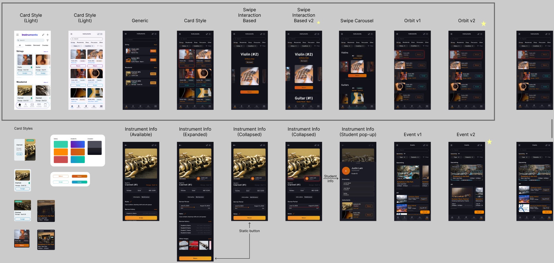 app design iterations