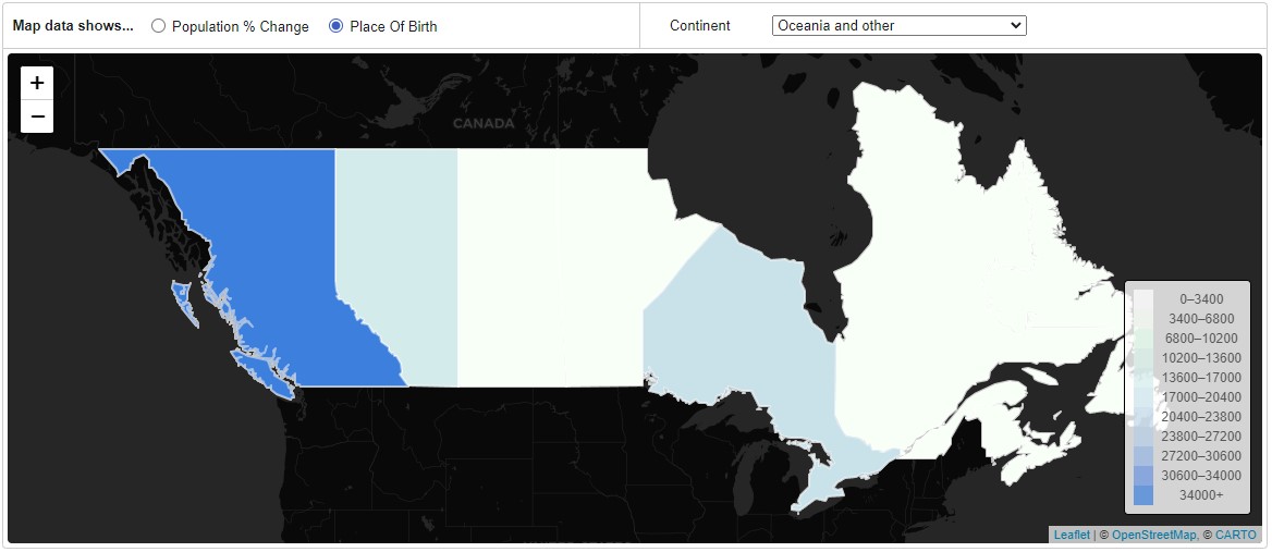 map of provinces and place of birth
