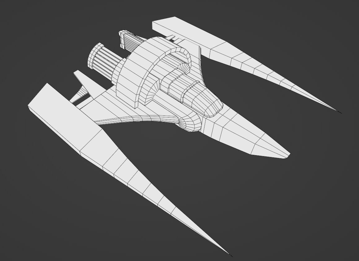 lowpoly fighter jet wireframe