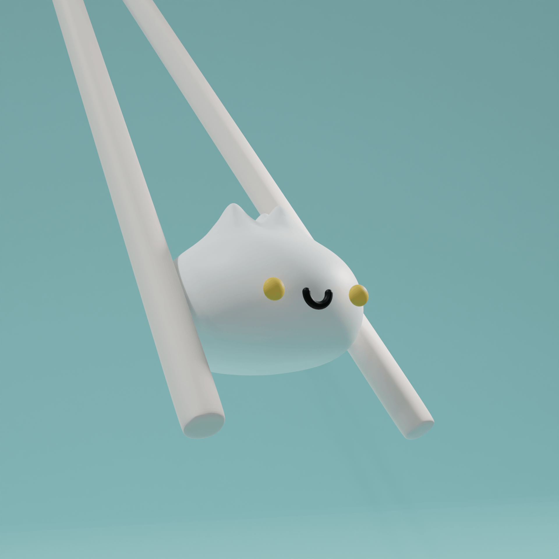 chopsticks with a bun