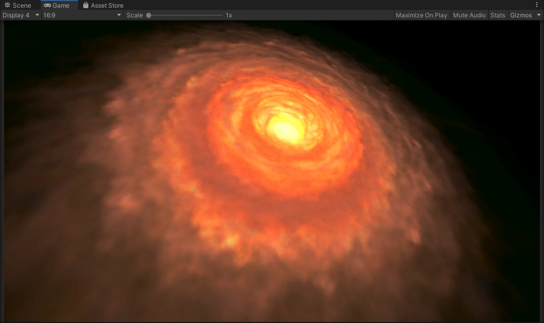 rotating fire vortex in unity