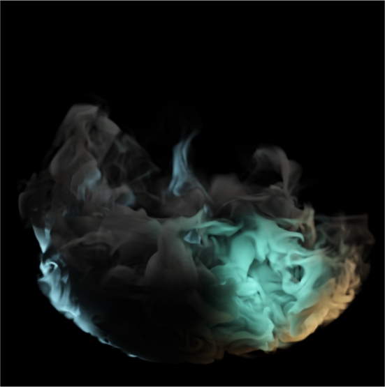 smoke with colored lights